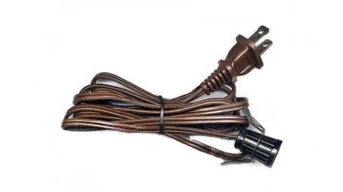 C7 Blow Mold Light Cord Brown Wire Black Socket Metal Clip