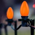 C7 Incandescent Orange Replacement Bulbs for Halloween Yard Lighting