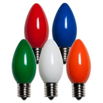 C9 Incandescent Ceramic Multi Color Replacement Bulbs