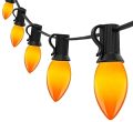 C9 LED Orange Replacement Bulbs for Halloween Yard Lighting