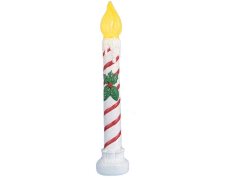 Grand Venture 36" White Christmas Candle with Yellow Flame Tip Blow Mold