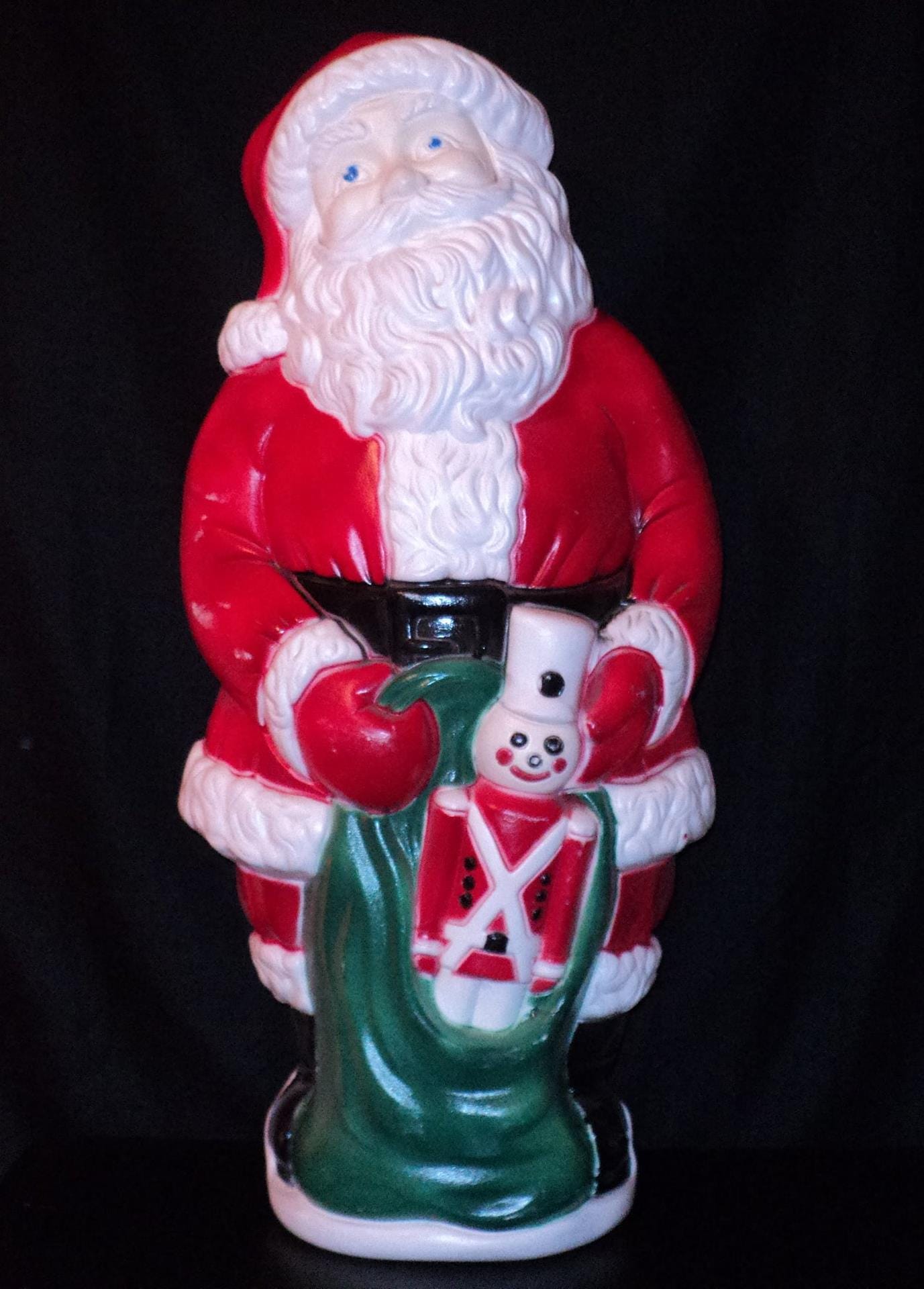 Grand Venture 38" Santa with Toy Soldier Christmas Blow Mold Front View