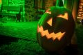 Halloween Decorating with Orange and Green Lights