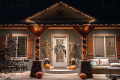 Halloween Decorating using mini lights and simple props for the cost conscience