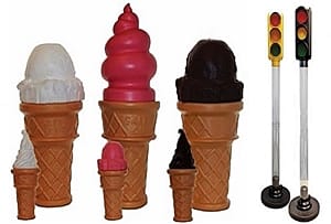 Union Products Ice Cream Cone and Traffic Lights Novelty Blow Molds