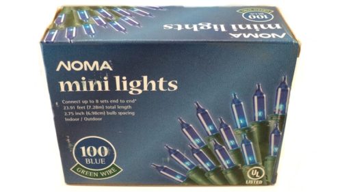 Noma Blue Mini Lights 100 Count Green Wire